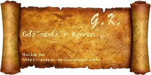 Gáspár Kevin névjegykártya