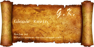Gáspár Kevin névjegykártya
