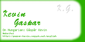 kevin gaspar business card